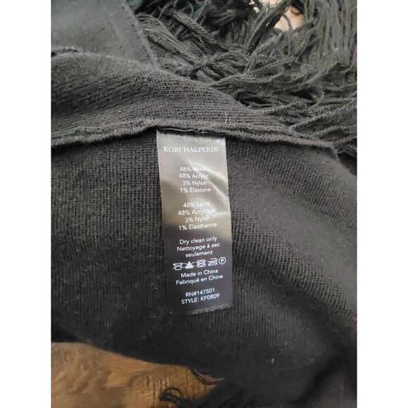 Kobi Halperin Brielle Fringe Sweater Knit Vest Womens Small Black - Picture 11 of 11